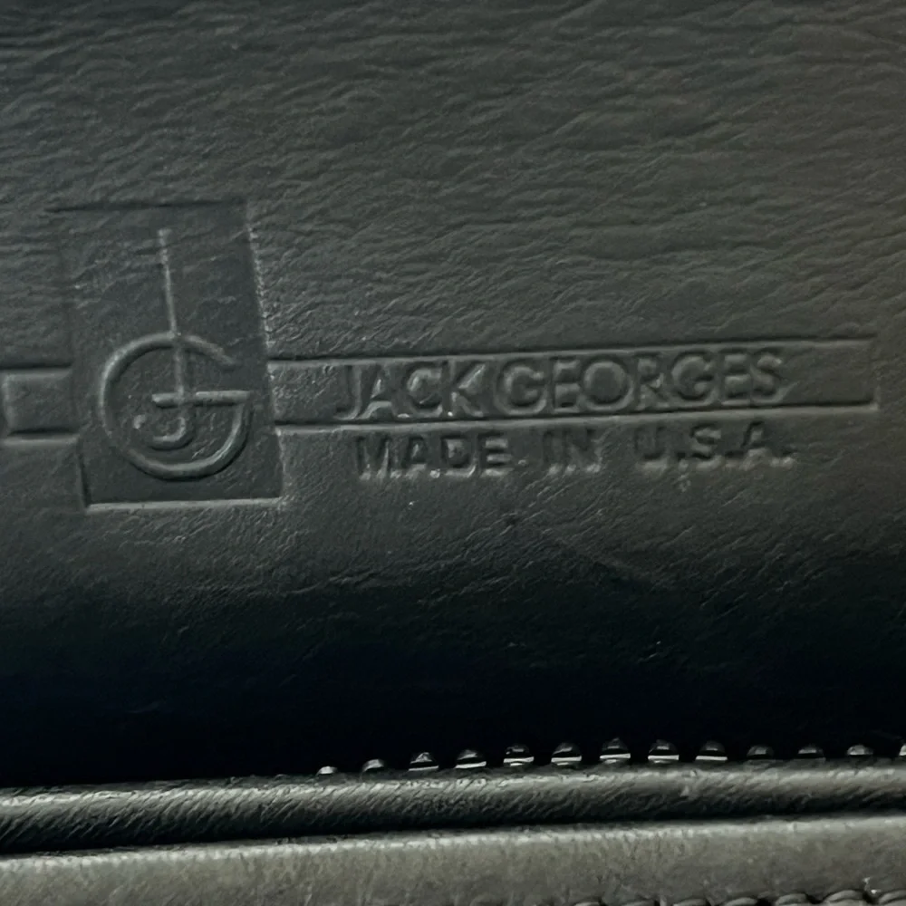 Jack Georges Classic Black Leather Briefcase - Picture 12 of 16